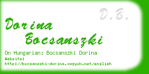 dorina bocsanszki business card